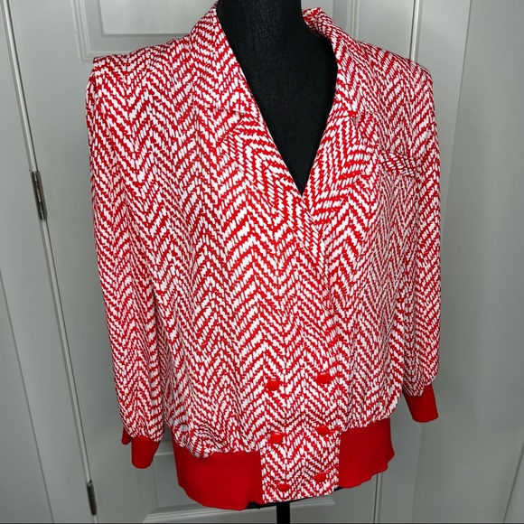 Vintage DG California Red and White Blouse - Picture 3 of 10